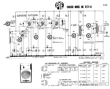Pye ;Australia R23 1A ;Chassis schematic circuit diagram